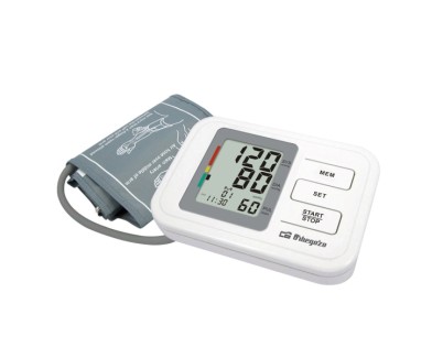 Orbegozo Tensiometro de Brazo Digital - Medicion Automatica Inteligente - 60 Memorias para 2 Usuarios - Pantalla LCD Iluminada - Diagnostico por Barra de Colores