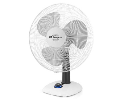 Orbegozo TF 0133 Ventilador de Sobremesa - Potente Flujo de Aire - Funcion Oscilacion e Inclinacion Regulable - 3 Velocidades de Ventilacion - Control de Velocidad Luminoso LED