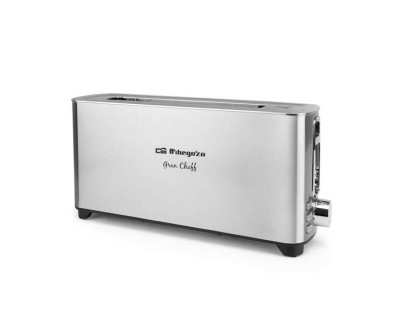 Orbegozo TO 6030 Tostadora de Ranura Larga - Potente y Versatil Tostador con 6 Niveles de Tostado - Funciones de Recalentamiento y Descongelacion - Desconexion Automatica y Carcasa de Acero Inoxidable
