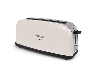 Orbegozo TOV 6210 Tostadora Vintage - Ranura Larga - Carcasa Acero Inoxidable - 6 Niveles de Tostado - Descongelado y Recalentamiento - Tamaño Compacto