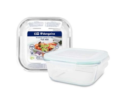 Orbegozo TUC Serie - Recipientes de Vidrio Cuadrados - Conserva - Cocina y Congela tus Alimentos con Resistencia y Durabilidad - Capacidad 0.75L - Apto para Horno y Microondas
