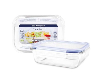 Orbegozo TUR Recipientes de Vidrio Ultraresistentes - Conserva - Cocina y Congela con Facilidad - Capacidad 2.0L - Resistente a Altas Temperaturas - Tapa Hermetica Anti Goteo