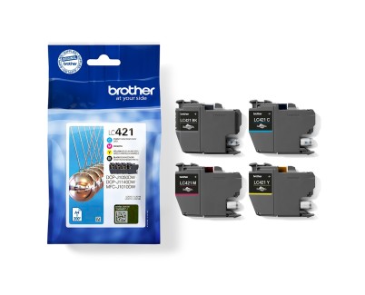 Original Brother LC421 Pack de 4 Cartuchos de Tinta - LC421VAL