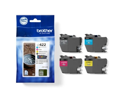 Original Brother LC422 Pack de 4 Cartuchos de Tinta LC422VAL