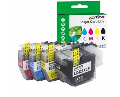 Compatible Brother LC-422XL Pack de 4 Cartuchos de Tinta LC422XLVAL para Brother MFC-J5340DW, MFC-J5345DW, MFC-J5740DW, MFC-J6540DW, MFC-J6940DW