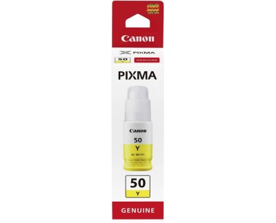 Original Canon GI-50 Amarillo Botella de Tinta - GI50Y / 3405C001 para Pixma G5050, G6050, G7050, GM2050, GM4040, GM4050