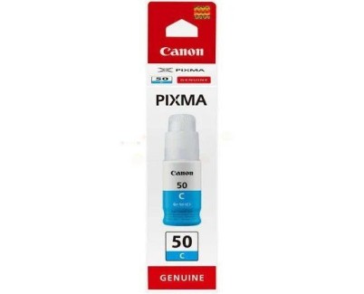 Original Canon GI-50 Cyan Botella de Tinta - GI50C / 3403C001 para Pixma G5050, G6050, G7050, GM2050, GM4040, GM4050