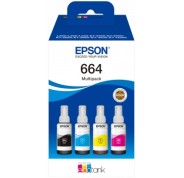 Original Epson 664 Pack de 4 Botellas de Tinta C13T664640