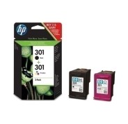 ORIGINAL HP 301 Negro + Color Pack de 2 Cartuchos de Tinta - N9J72AE