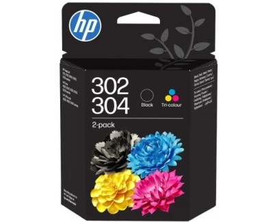ORIGINAL HP 302 Negro + Color Pack de 2 Cartuchos de Tinta - X4D37AE