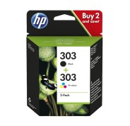 ORIGINAL HP 303 Negro + Color Pack de 2 Cartuchos de Tinta - 3YM92AE