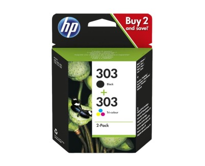 ORIGINAL HP 303 Negro + Color Pack de 2 Cartuchos de Tinta - 3YM92AE