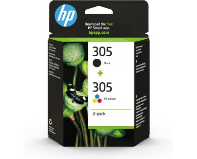 ORIGINAL HP 305 Negro + TriColor Pack de 2 Cartuchos de Tinta - 6ZD17AE