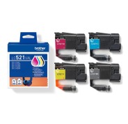 Original Brother LC521 Pack de 4 Cartuchos de Tinta LC521VAL para Brother DCP-J1260W / DPC-J1310DW / DCP-J1360DW / DCP-J1460DW
