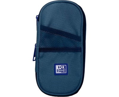 Oxford B-Max Estuche Portatodo Expandible - 1 Compartimento de Gran Capacidad - 2 Bolsillos Exteriores - Fabricado en Material Reciclado - Color Azul Marino