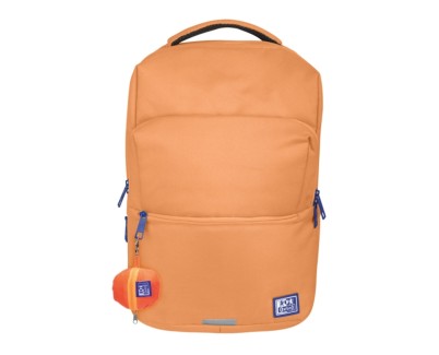 Oxford B-Ready Mochila 28L - Tama&ntilde;o 42x30x15cm - Bolsillo Acolchado - Asa Superior - Funda para Lluvia - Poliester Reciclado RPET - Color Melocoton