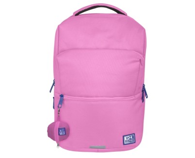 Oxford B-Ready Mochila 28L - Tamaño 42x30x15cm - Bolsillo Acolchado - Asa Superior - Funda para Lluvia - Poliester Reciclado RPET - Color Rosa