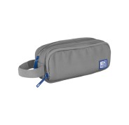 Oxford B-Smart Estuche Portatodo - 3 Compartimentos - Asa Lateral - Fabricado en Material Reciclado - Color Gris