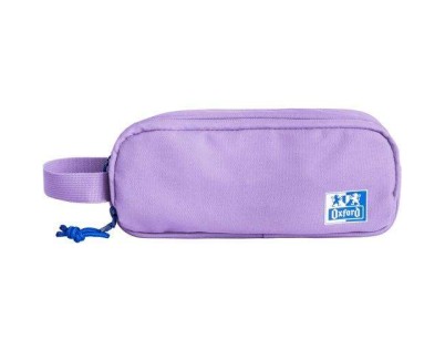 Oxford B-Smart Estuche Portatodo - 3 Compartimentos - Asa Lateral - Fabricado en Material Reciclado - Color Lavanda