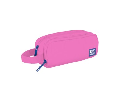 Oxford B-Smart Estuche Portatodo - 3 Compartimentos - Asa Lateral - Fabricado en Material Reciclado - Color Rosa