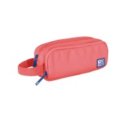 Oxford B-Smart Estuche Portatodo - 3 Compartimentos - Asa Lateral - Fabricado en Material Reciclado - Color Sandia