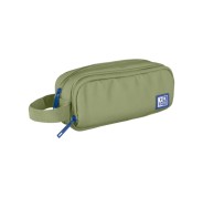 Oxford B-Smart Estuche Portatodo - 3 Compartimentos - Asa Lateral - Fabricado en Material Reciclado - Color Verde Safari