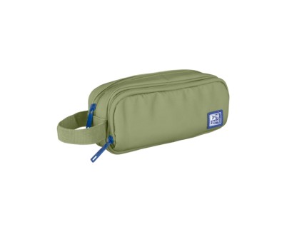 Oxford B-Smart Estuche Portatodo - 3 Compartimentos - Asa Lateral - Fabricado en Material Reciclado - Color Verde Safari