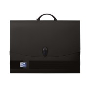 Oxford Carpeta de Dibujo A3 con Cierre y Asa Negra - Tamaño A3 - Cierre Seguro - Asa Resistente - Diseño Elegante