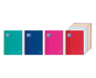 Oxford Cuaderno de Espiral - Formato A4+ - 200 Hojas - Cuadricula 5x5mm - Tapa Extradura - Anti Traspaso de Tinta - Digitalizacion de Textos con App - Colores Surtidos