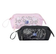 Oxford Dream Tech Estuche Portatodo Gran Capacidad - Apertura Total - Goma Kangoo Acoplable a Cuadernos y Carpetas - Asa de Transporte - Diseños Animal Print y Floral Print