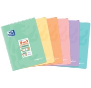 Oxford Easybook A4 Libreta Grapada Tamaño A4 Pauta 1 Linea - 48 Hojas con Margen - Tapa de Plastico Resistente - Colores Pastel Surtidos