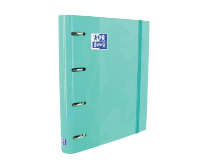 Oxford Europeanbinder Classic A4+ Carpeta de Anillas con Recambio Cuadricula 5x5 - Tapa Extradura - Cierre con Goma Elastica - Color Ice Mint