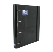 Oxford Europeanbinder Classic A4+ Carpeta de Anillas con Recambio Cuadricula 5x5 - Tapa Extradura - Cierre con Goma Elastica - Color Negro