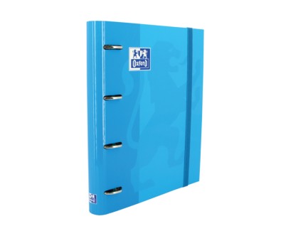 Oxford Europeanbinder Classic A4+ Carpeta de Anillas con Recambio Cuadricula 5x5 - Tapa Extradura - Cierre con Goma Elastica - Color Turquesa