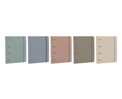 Oxford Europeanbinder Forest Carpeta de Anillas - Formato A4+ - Cierre con Goma - Incluye Recambio de Hojas con Cuadricula 5x5mm - Bolsillo Interior - Lomo de 45mm - Colores Surtidos