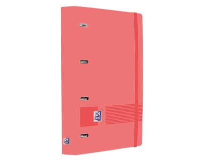 Oxford Europeanbinder Live & Go A4+ Carpeta Tama&ntilde;o A4+ con Recambio de 100 Hojas Cuadricula 5x5mm - Tapa de Plastico Polyfoam - Cierre con Goma - Color Sandia