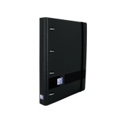 Oxford Europeanbinder Live&Go A5+ con Recambio Dots - Tapa Plastico Superresistente - Anillas 4x25mm - Cierre con Goma Elastica - Color Negro