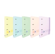 Oxford Europeanbinder Live & Go Carpeta de 4 Anillas Formato A4+ con Recambio Cuadriculado 5x5mm y 4 Taladros - Tapa de Plastico Resistente - Cierre con Goma Elastica - Colores Surtidos Pastel