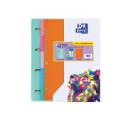 Oxford Europeanbinder Touch Carpeta Tamaño A4+ con Recambio + Separadores + Sobre de Plastico Multitaladro - Ideal para Organizar Documentos - Colores Pastel Aleatorios