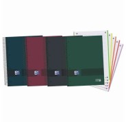 Oxford Europeanbook 5 Oxford & You Pack de 5 Cuadernos Espiral Formato A4+ Cuadriculado 5x5 - 120 Hojas Microperforadas con 4 Taladros - Tapa Extradura acabado Mate - 5 Bandas de Color - Colores Oscuros Surtidos
