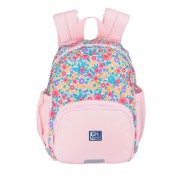 Oxford Floral Mochila Infantil 8.5L - 2 Bolsillos Laterales con Goma Eslastica - Espalda Acolchada Ergonomica - Elementos Reflectantes - Asas Acolchadas y Ajustables - Material Repelente al Agua - Color Rosa