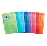 Oxford Lagoon Indice Alfabetico Espiral 50 Hojas Cuadricula 5x5 - Tamaño 11x17cm - Tapa de Plastico Resistente - Organiza tus Documentos Facilmente - Colores Surtidos