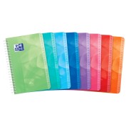 Oxford Lagoon Indice Alfabetico Espiral 50 Hojas Cuadricula 5x5 - Tamaño 11x17cm - Tapa de Plastico Resistente - Organiza tus Documentos Facilmente - Colores Surtidos