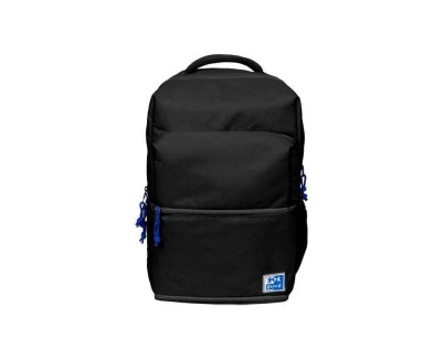 Oxford +LB B-Out Mochila Escolar - Compartimento Isotermico - Cremallera Expandible - Tirantes Acolchados y Ajustables - Tamaño 42x30x15-20cm - Color Negro