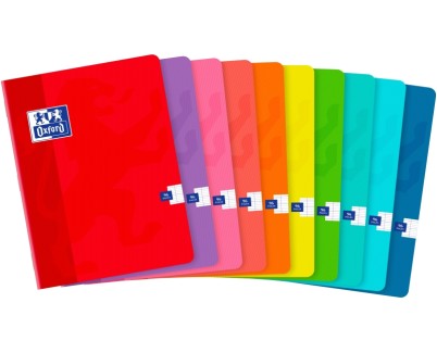 Oxford Libreta Grapada A5+ Cuadricula Seyes - 48 Hojas con Margen - Tapa Blanda - Ideal para Tomar Apuntes - Colores Surtidos