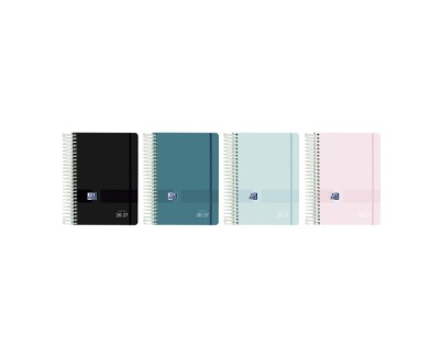 Oxford Live and Go Agenda Escolar con Espiral - Castellano - Tapa de Plastico - Formato Octavo - Dia Pagina - Colores Surtidos