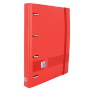 Oxford Live & Go A4+ Europeanbinder - Polyfoam Resistente - Lomo de 45mm - Anillas 4Dx35mm - Incluye Recambio 5x5 - Color Rojo