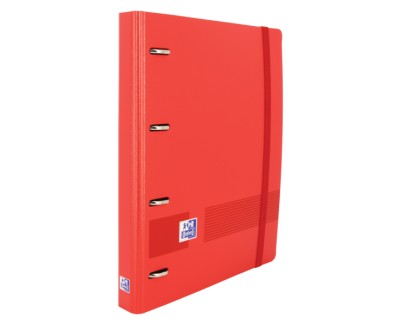 Oxford Live & Go A4+ Europeanbinder - Polyfoam Resistente - Lomo de 45mm - Anillas 4Dx35mm - Incluye Recambio 5x5 - Color Rojo