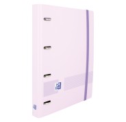 Oxford Live & Go A4+ Polyfoam Europeanbinder - Lomo de 45mm - Anillas de 4Dx35mm - Recambio 5x5 - Color Malva Pastel