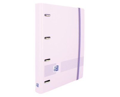 Oxford Live & Go A4+ Polyfoam Europeanbinder - Lomo de 45mm - Anillas de 4Dx35mm - Recambio 5x5 - Color Malva Pastel